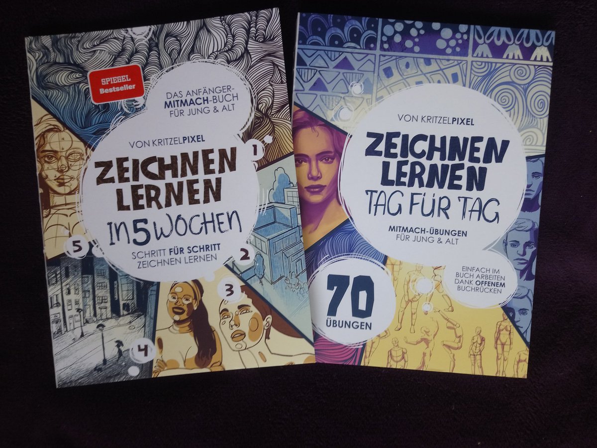 SyllaCarmen's tweet image. @KritzelPixel #KleineKunstklasse #klassekunst
Sie sind da😻❣️
Ich freue mich so doll, dass gleich beide Bände  von @KritzelPixel beim Buchladen auf mich gewartet haben.
Bin sehr gespannt, wie sich die Übungen auf meine Bilder auswirken werden.
Erstmal DANKE 💖