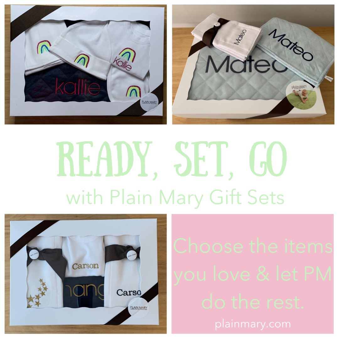 plainmary's tweet image. Plain Mary offers custom gift sets that are sure to present beautifully. Just pick your favorite items &amp;amp; let us take care of the rest.

plainmary.com

#babies #babygift #babygifts #babyshower #giftset #playmat