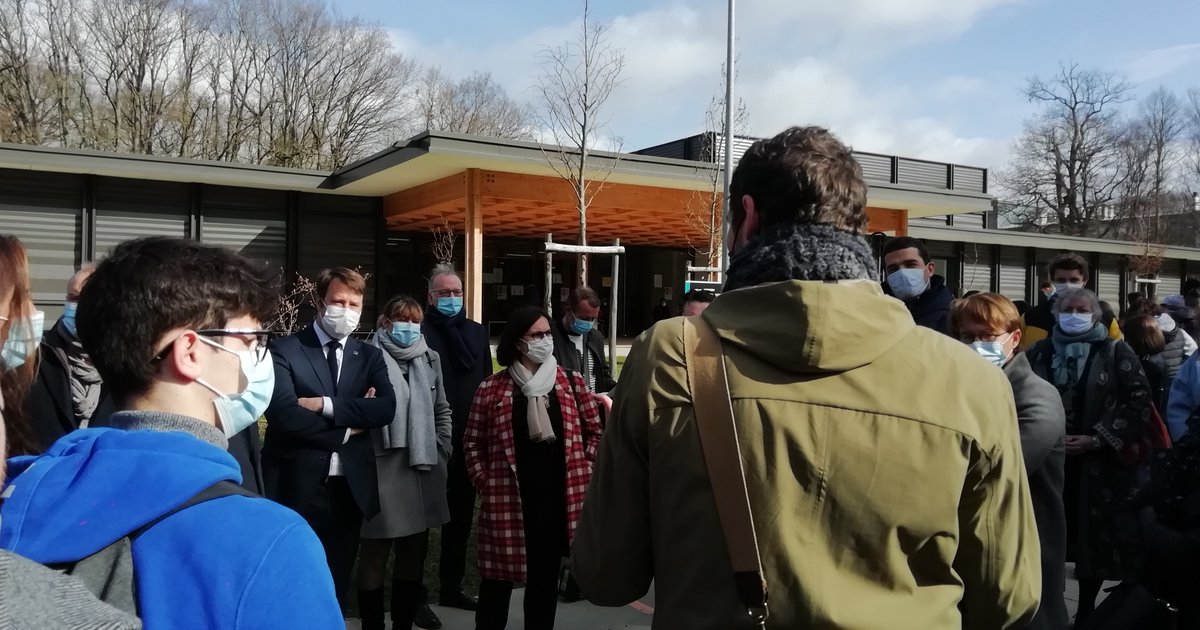 egis's tweet photo. Le lycée Bréquigny de Rennes vient d’être inauguré. Une rénovation innovante, garantissant la sobriété carbone et une belle réussite collective ! 
Projet réalisé pour @regionbretagne @sembreizh avec Legendre @anthracitearchi, MANA, BEGC, JD Euroconfort, @SPIEgroup @acoustb #GPNI https://t.co/uX6HzUiefU