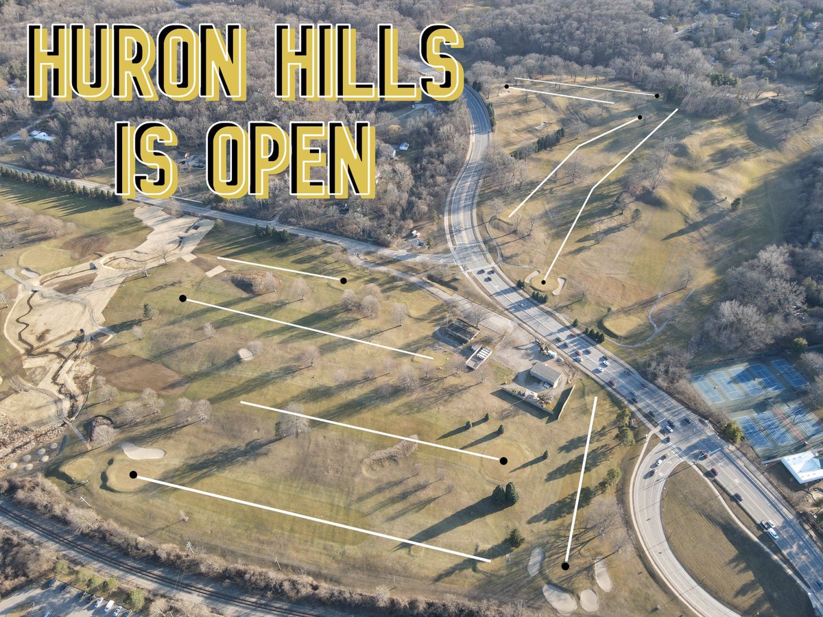 We’re back! We are opening at 11 a.m. today. Due to our creek construction a spring conditions, we will have a modified 9-hole route to play. Call us for details 734.794.6246 @A2Parks #a2golf #huronhills #munigolf #AnnArbor