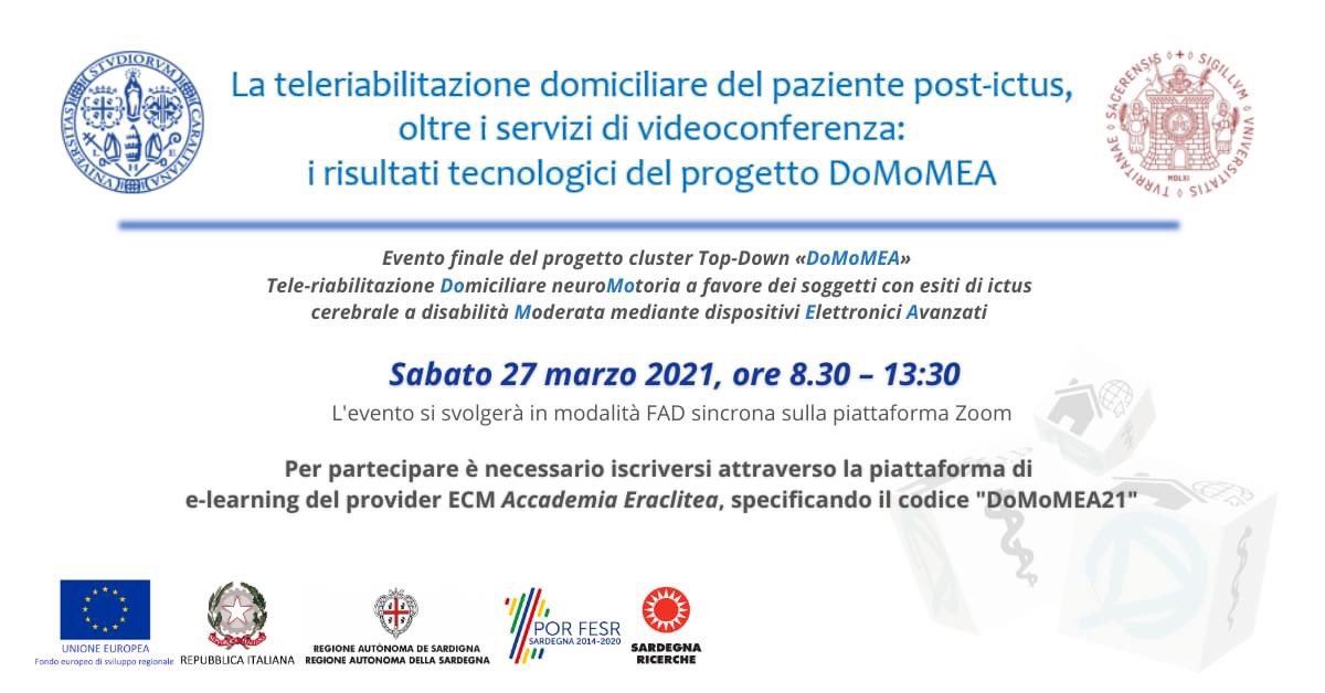 Unica Eolab (@unicaeolab) on Twitter photo Sono aperte le iscrizioni al #finalmeeting del progetto cluster top-down DoMoMEA.
L’obiettivo dell’evento? Raccontare e presentare i risultati del progetto triennale in un unico #eventoECM
🗓Dettagli e modalità di iscrizione: tinyurl.com/427u4vfc
<a href="/univca/">Università degli Studi di Cagliari</a> <a href="/SardegnaRs/">Sardegna Ricerche</a> Sono aperte le iscrizioni al #finalmeeting del progetto cluster top-down DoMoMEA.
L’obiettivo dell’evento? Raccontare e presentare i risultati del progetto triennale in un unico #eventoECM
🗓Dettagli e modalità di iscrizione: tinyurl.com/427u4vfc
<a href="/univca/">Università degli Studi di Cagliari</a> <a href="/SardegnaRs/">Sardegna Ricerche</a>