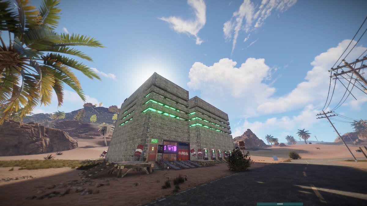ItsMeModi's tweet photo. My modern house with neon in #rust @playrust https://t.co/mHehuN0WGp