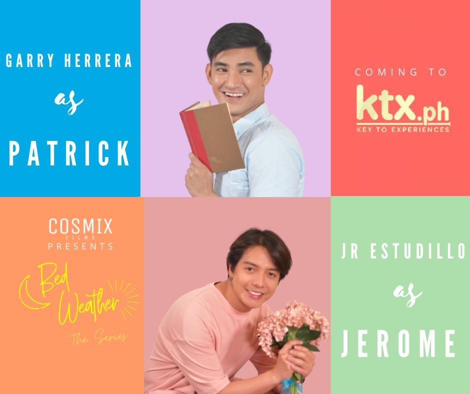 CosmixFilms's tweet image. How do third-wheelers Patrick and Jerome, Garry Herrera and JR Estudillo in real life, will have an impact on the brewing romance of childhood friends Zack and Ken on #BedWeatherTheSeries? Find out on KTX.ph from April 16 to April 19! ❤️🏳️‍🌈 #CosmixFilms #BWTS