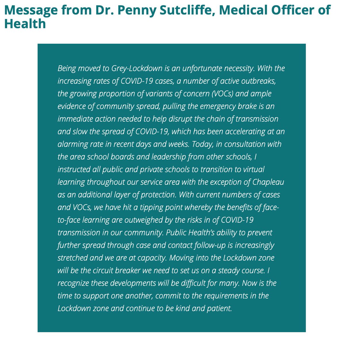 Starting today Sudbury has moved into the  Grey-Lockdown category of the provincial Covid-19 framework. For more information and to view the guidelines and restrictions, please visit phsd.com