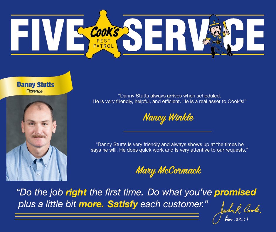 Cook S Pest Control On Twitter Danny Stutts Has Been Providing Superior Service And That S Why We Are Honoring Him On This Five Star Service Friday Danny Thank You For Going Above And Beyond