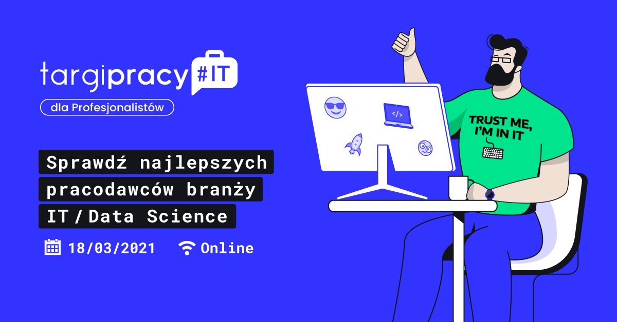 Już w czwartek 18/03 odbędą się #TargiPracyIT dla Profesjonalistów #regular #mid #senior. Dołącz i zapewnij sobie najlepszy możliwy ROZWÓJ KARIERY: bit.ly/targipracyIT_p…