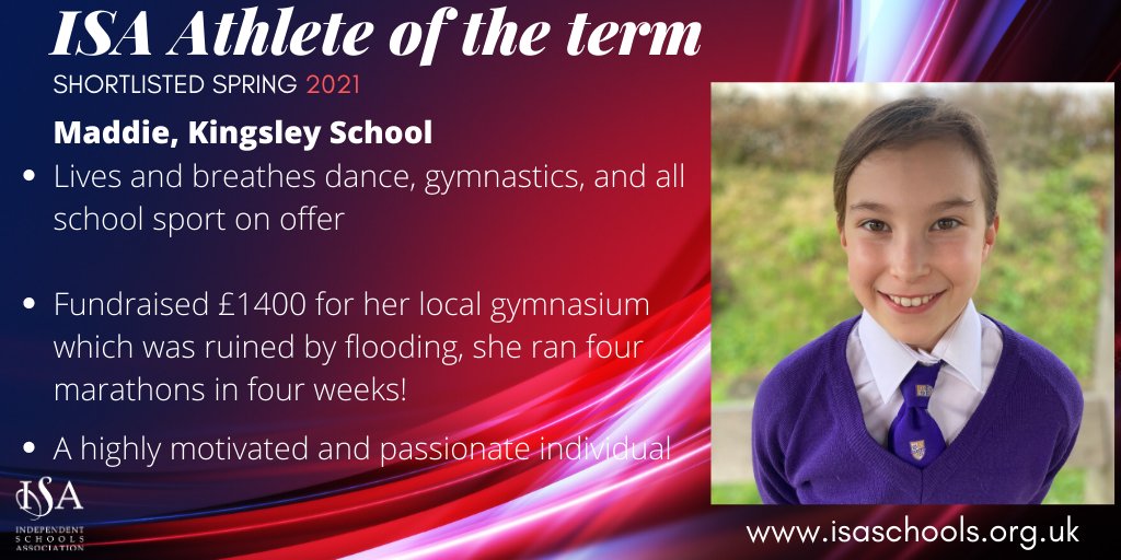 ISA Sport (@isasportuk) on Twitter photo Your <a href="/isaschools/">The Independent Schools Association (ISA)</a> Athlete of the Term is open for voting!
Maddie from @KSBideford is a talented and highly motivated athlete, she needs your votes!
RT this original tweet to vote for Maddie
Deadline for voting midday Friday 19 March
#ISAathleteoftheterm
@sportsfs <a href="/Limitlesskit/">Limitlesskit</a> Your <a href="/isaschools/">The Independent Schools Association (ISA)</a> Athlete of the Term is open for voting!
Maddie from @KSBideford is a talented and highly motivated athlete, she needs your votes!
RT this original tweet to vote for Maddie
Deadline for voting midday Friday 19 March
#ISAathleteoftheterm
@sportsfs <a href="/Limitlesskit/">Limitlesskit</a>