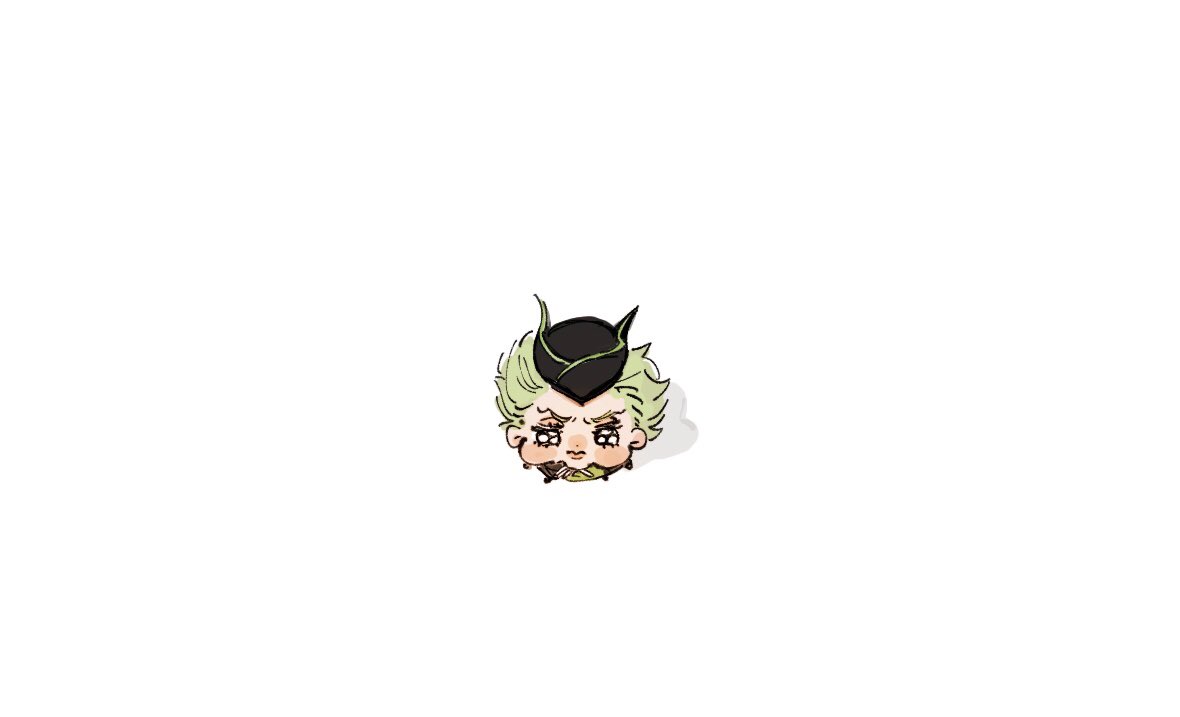 green hair solo hat 1boy male focus chibi tears  illustration images