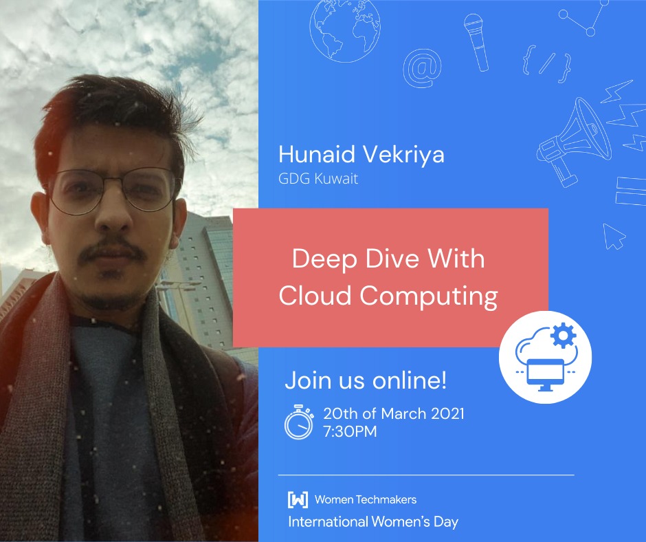 gdgwtmkuwait's tweet photo. our sixth Event with Hunaid Vekriya!💪

Start Building on Cloud Today Whether you're looking for compute power, database storage, content delivery, or other, Cloud has the services to help you build sophisticated applications with increased flexibility, scalability &amp; reliability. https://t.co/mppuF1IKDF