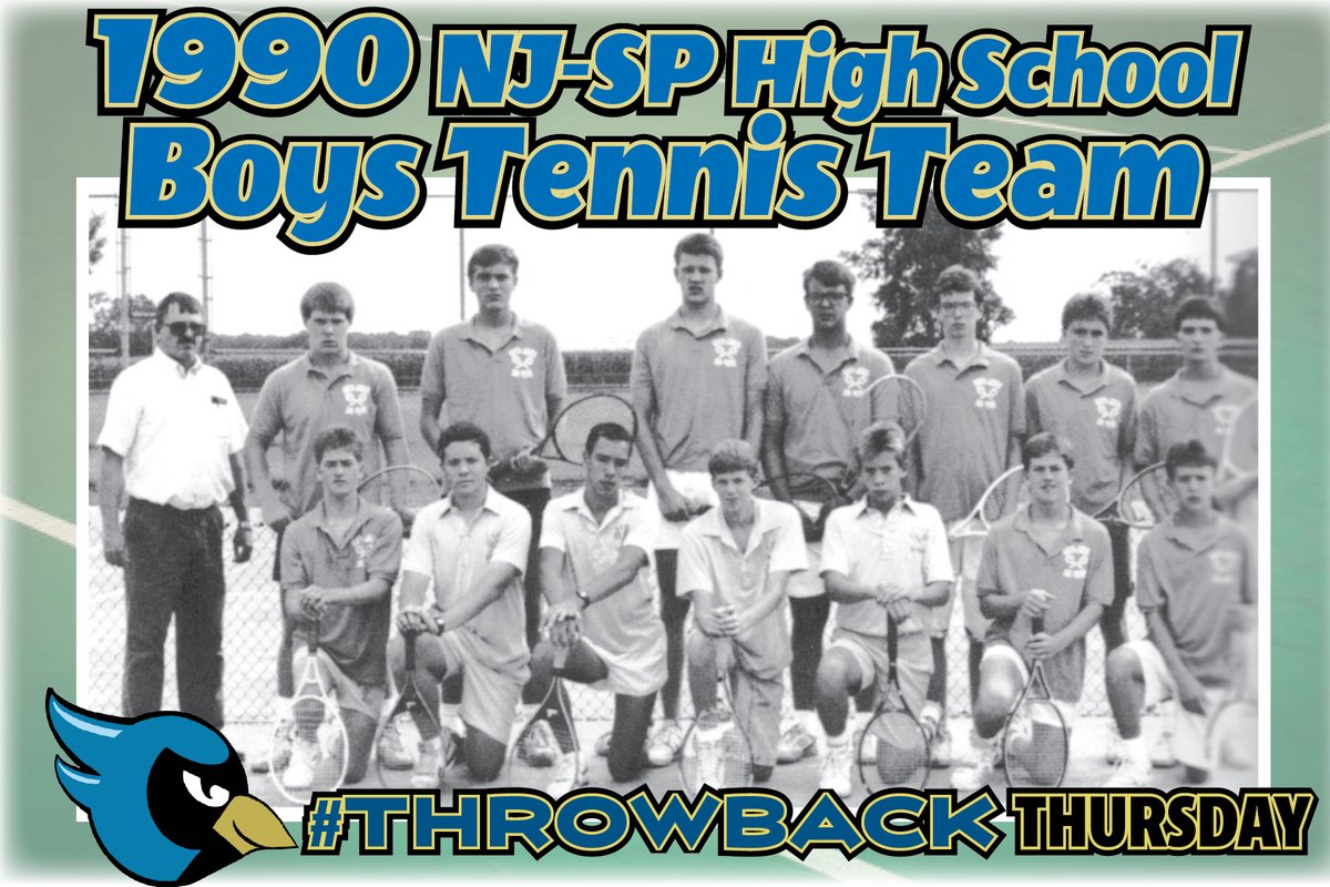 BlueJayTweets1's tweet photo. # NJSPTBT on a Flashback Friday: 1990 Boys Tennis Team- Row1: Rich Yost, Arthur Matties, Jeff Krozel, Deric Blaha, Jeff Luedtke, Ryan Host (Nathan Strayrook not pictured). Row2: Coach Watts, Tim Brown, David Bau, Kamon Kerns, Ben Kellam, Ryan Osborn, Bob Trenner, Keith Strayrook. https://t.co/ewI7cPdKEY