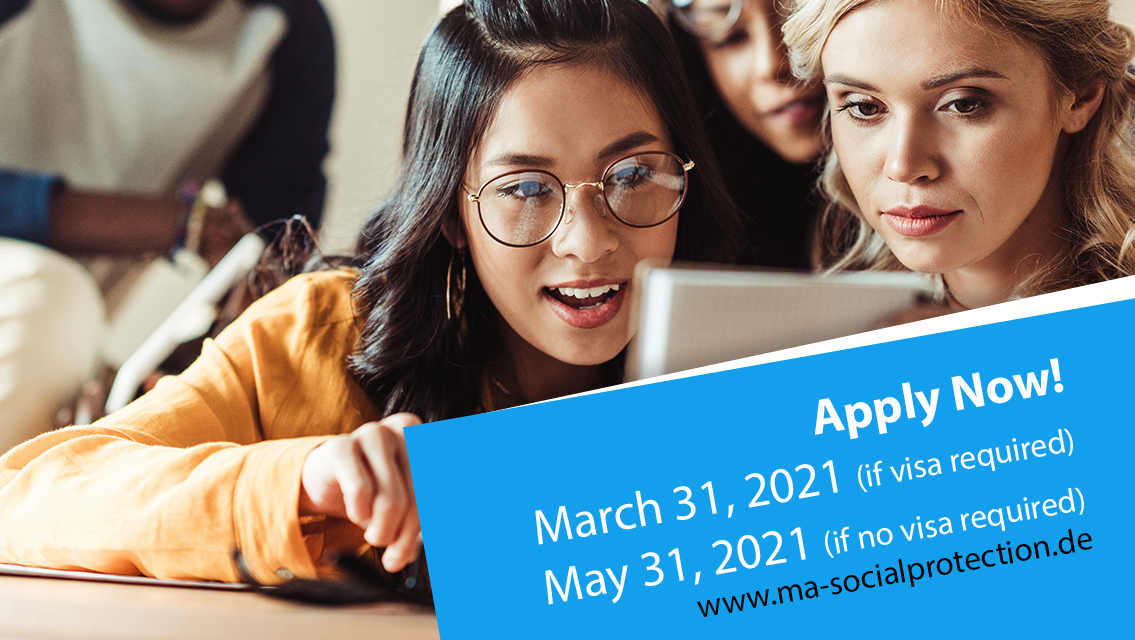 MASocProtection's tweet photo. Apply Now for the master's programme on #SocialProtection by March 31, 2021.

https://t.co/1LHZrT1qlM https://t.co/sZ3YYW9Weg