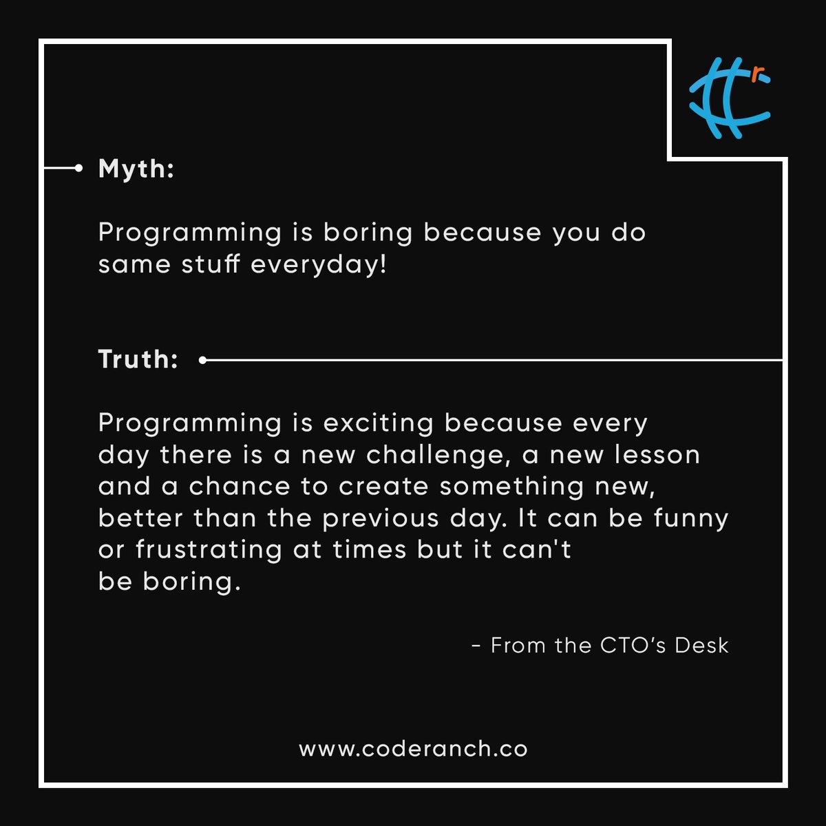 coderanchtech's tweet image. Myth vs Truth ~

#coding #programming #programmer #developer #python #code #javascript #coder #computerscience #technology #codinglife #java #html #webdeveloper #tech #webdevelopment #css #coderanch #pune #hiring #php