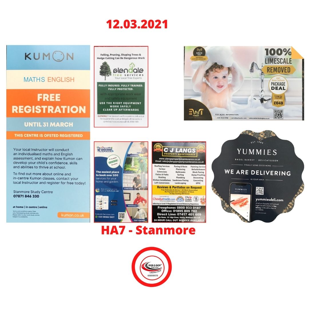 Dor2DorHarrow's tweet photo. Today, we are distributing our clients' @KumonUK #stanmorestudycentre #ewtgroupofficial @YUMMIESDELI @Fantastic #glendaletree @property_cj #leaflets in #stanmore #HA7 #supportlocal #localbusiness #local #leafletsprinting #leafletsdistributionservices @Dor2Dor #harrow https://t.co/UjCGyRLxH8