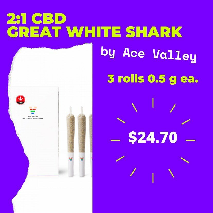 Happy Friday! The weekend is almost here and it is time to chill out. 😎

Still back and relax with <a href="/acevalley/">토마</a> CBD pre-rolls! 🚬 The strain, Great White Shark, is known for its calming effects and has an earthy flavour and aroma from its Myrcene, Humul… instagr.am/p/CMUkbrasR65/