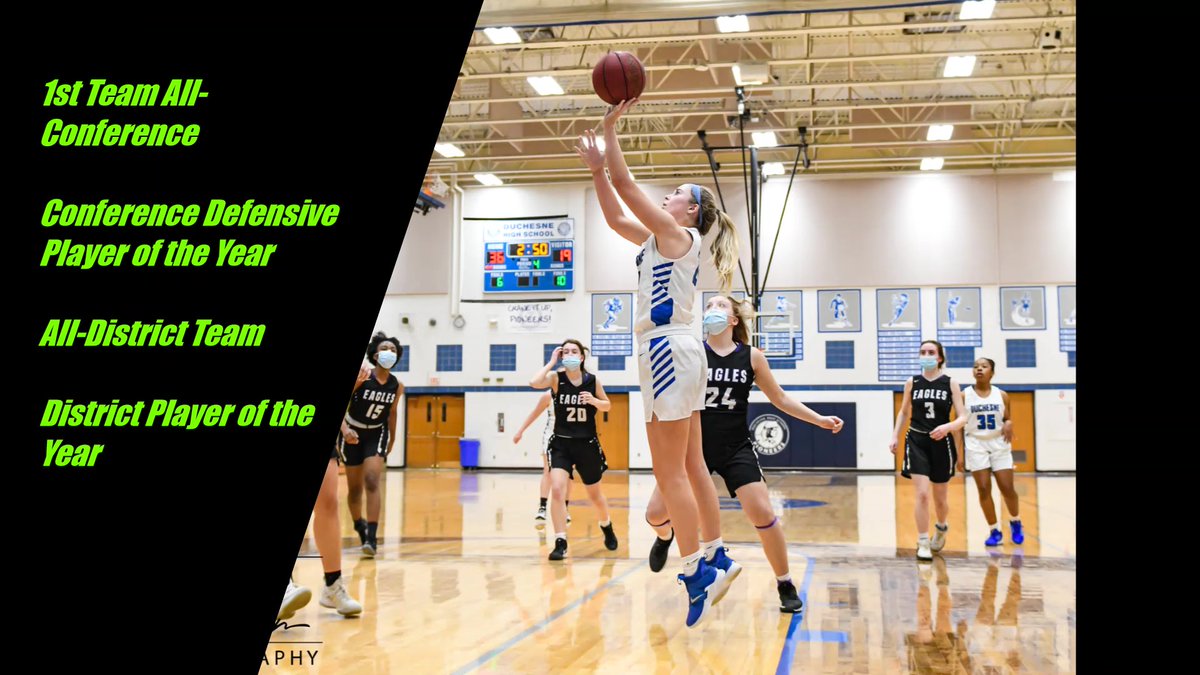 DuchesneGBB's tweet image. Megan Wiseman: 1st Team All-Conference, Conference Defensive Player of the Year, All-District Team, and District Player of the Year. Great career and saving your best for your last year @_meganwiseman