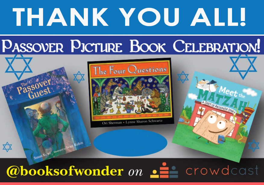 alansilberberg's tweet photo. Many thanks to @BooksofWonder for hosting our Passover Picture Book event last night. Big shout outs to @susankusel @SeanCRubin @AALBooks Lynne Sharon Schwartz @NealPorterBooks @LevineQuerido @penguinkids #Passover #PassoverBooks https://t.co/yGOs0aiolj