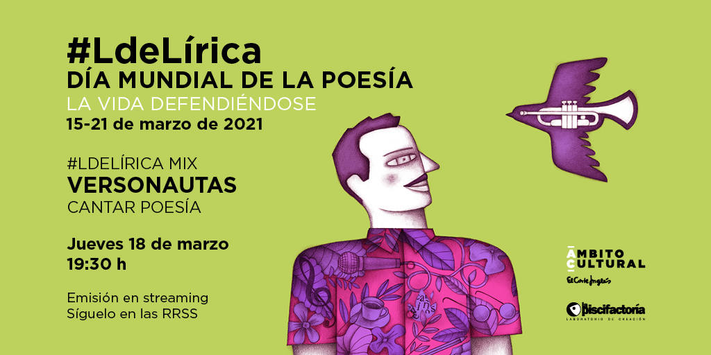 👉#LdeLírica #DíaMundialdelaPoesía <a href="/LOSVERSONAUTAS/">VERSONAUTAS</a> : Cantar Poesía👈Banda poética que ha sacado un discazo, “Astro Azul”, del que dicen que es “uno de los mejores trabajos de #spokenword de 2020”.  18 de marzo - 19.30h en streaming en todas nuestras RRSS🔗 bit.ly/3laOUHx