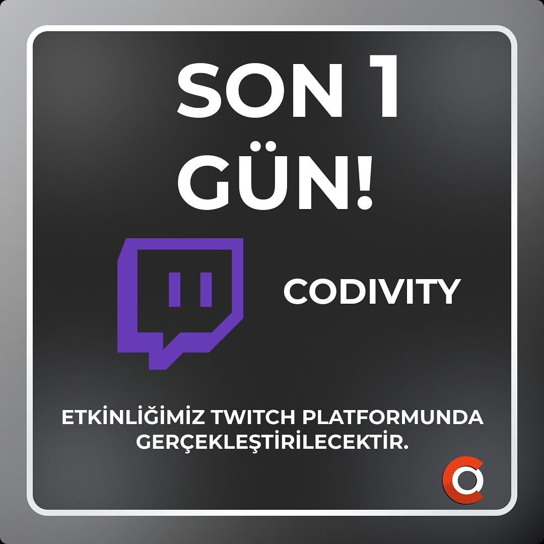 Biz hazırız!! Peki sizler?

Etkinlik takvimini görmek ve kayıt olmak için websitemiz, profildeki linkte.

-Instagram: instagram.com/codivity3.0?ig…
-Twitch yayın kanalımız: twitch.tv/codivity
.
.

#etkinlik  #webinar #yapayzeka  #oyun #sibergüvenlik  #girişimcilik