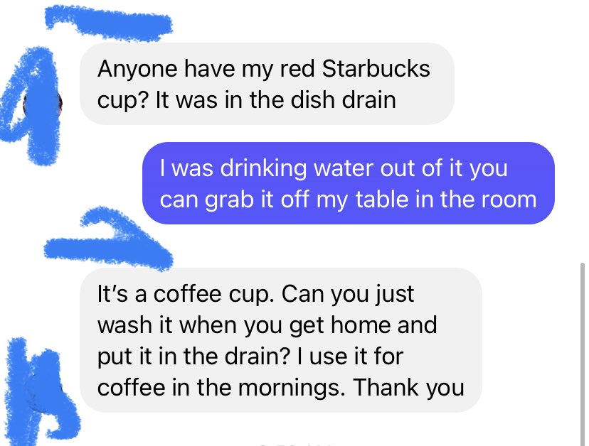 exxogyn's tweet photo. Hahaha now ima burn your plastic Starbucks cup. ~*Roommates*~ https://t.co/DJXrTBvnIT