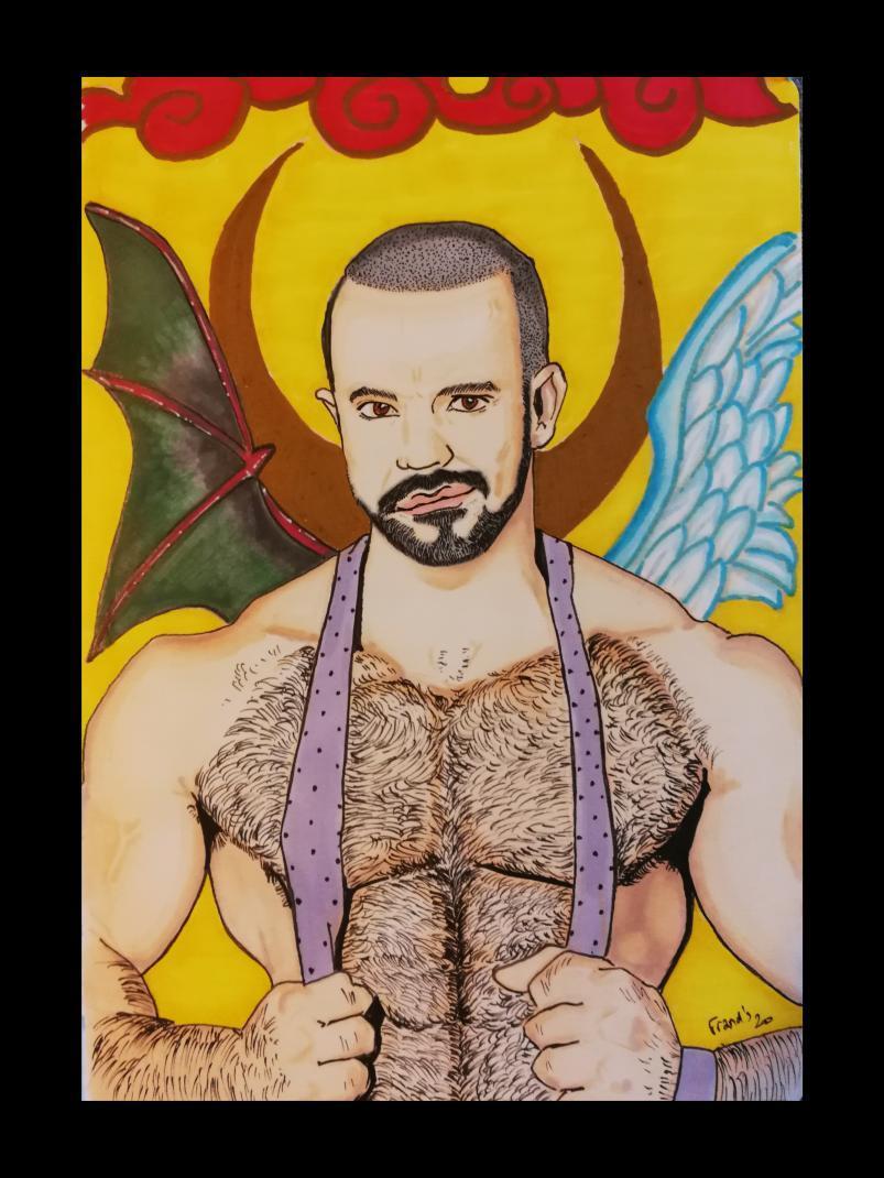 FrandsGabriel's tweet photo. Early portrait of the stunning @ferro_xxx #art #beard #bearded  #beardporn  #sexybear #sexybeard  #felipeferro #beardproud #sketch #hairy #gayart #queerart  #illustration #pornstar #gaypornstar #artwork #gayartwork #maleillustration https://t.co/24KXNH8Vws