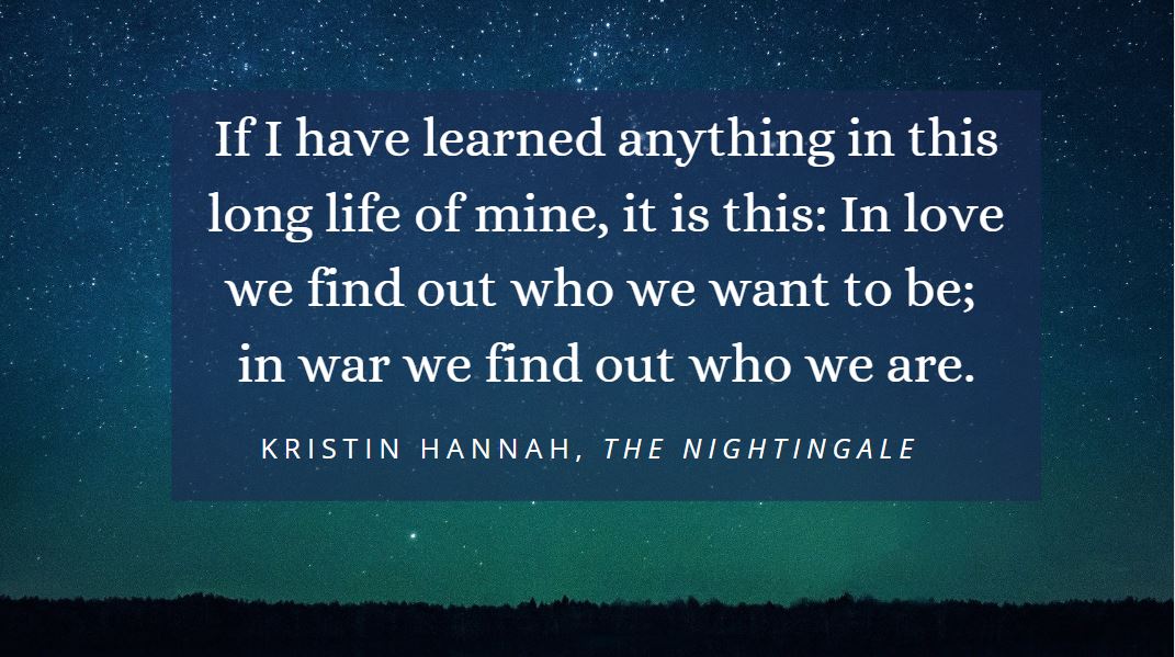 adrianaallegri's tweet photo. I was captured by these #FirstLines when I first read Hannah's The Nightingale. They pulled me in immediately, established a strong voice, and prepared me for a compelling, painful story about two sisters during WWII in France.

#NovelFirstLines https://t.co/IwtMAuv3v8