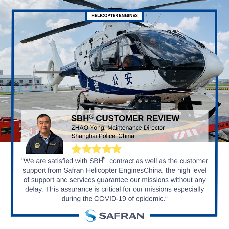 SafranHCEngines's tweet photo. How does @SafranHCEngines provide first-class support despite the restrictive situation? Hear from ZHAO Yong from Shanghai Police 🇨🇳🚁🚓
SBH® is part of EngineLife® Services, Safran solutions for helicopter engines #EngineLifeServices #ResponsiveEngines https://t.co/oGVEcGSvDG