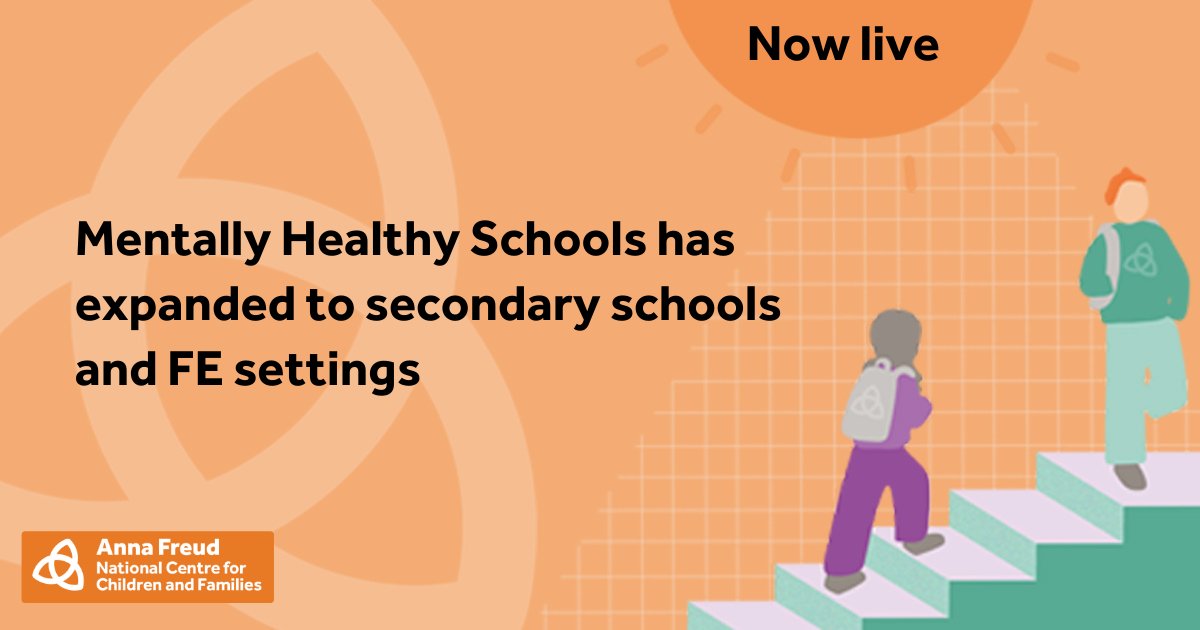 annafreuduk's tweet photo. #MentallyHealthySchools is now offering free, quality assured mental health resources and guidance specifically for secondary schools and further education settings. 

Visit now👉https://t.co/IYFuxYJ4LV https://t.co/7LBIDFyzD5