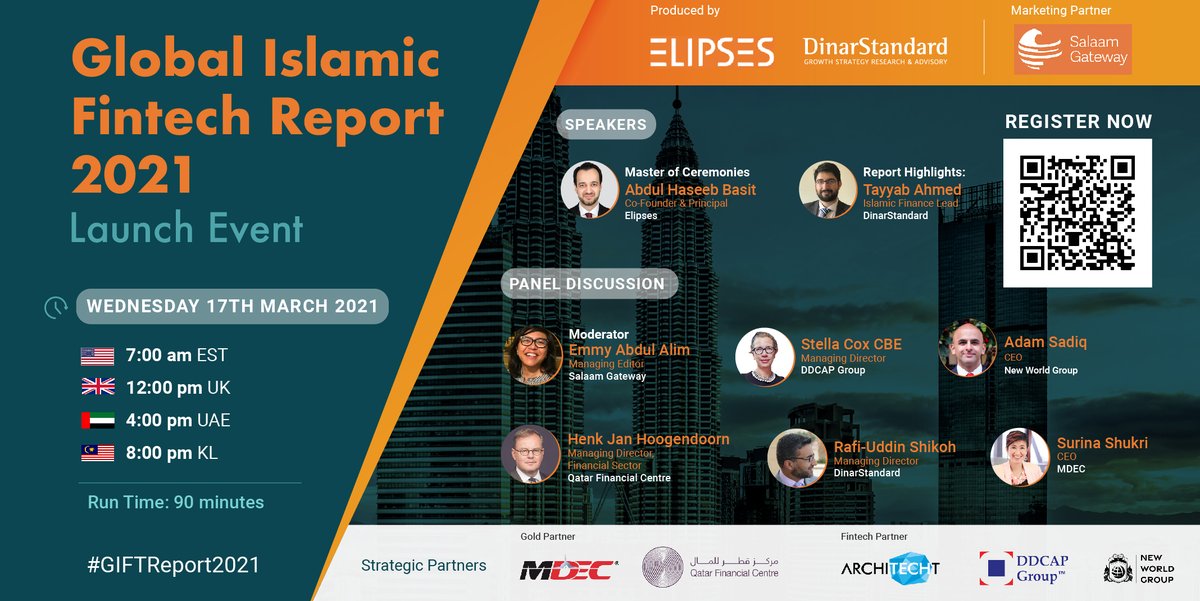 The Global #IslamicFintech Report 2021 launches on Wed 17th March

Join the launch with <a href="/DinarStandard/">DinarStandard</a> <a href="/SalaamGateway/">Salaam Gateway</a> <a href="/mymdec/">Malaysia Digital Economy Corporation</a> <a href="/QFCAuthority/">Qatar Financial Centre</a> <a href="/DDCAPGroup/">DDCAP Group™</a> New World Group

Register: us02web.zoom.us/webinar/regist…

@EmmyAbdulAlim <a href="/RafiuddinShikoh/">Rafi-uddin Shikoh</a> <a href="/Adam_Sadiq/">Adam Sadiq</a> <a href="/iSurinaShukri/">Surina Shukri</a> 

#GIFTReport2021