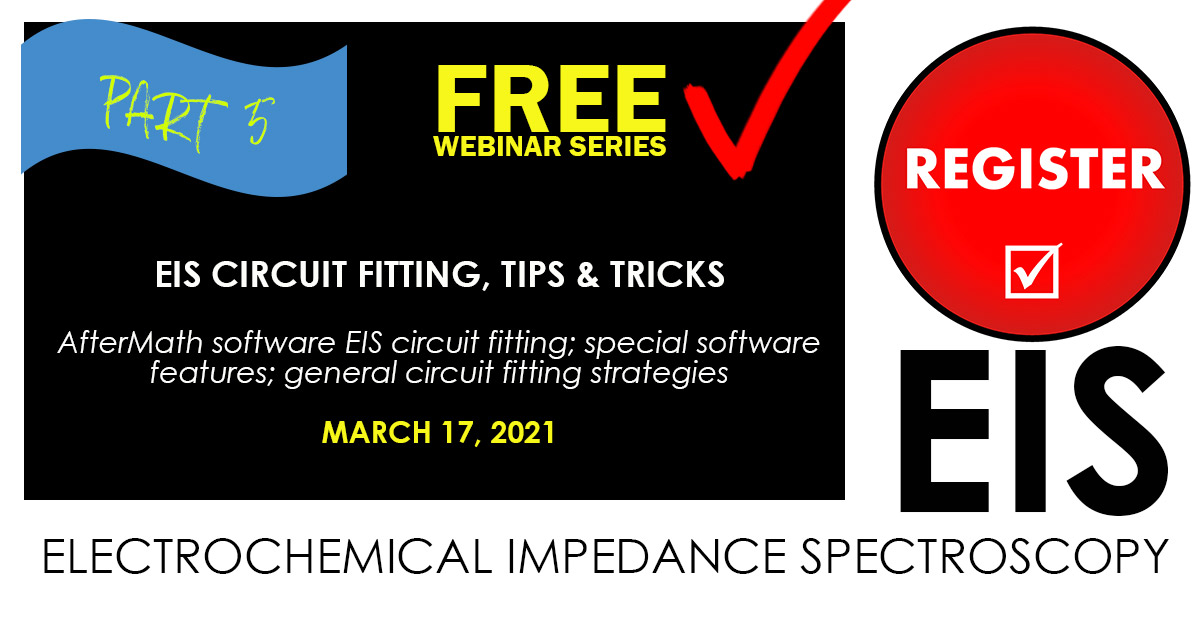 Pine_Research's tweet photo. FREE webinar series (part 5 of 5) - EIS Circuit Fitting Tips and Tricks
AfterMath software EIS circuit fitting; special software features; general circuit fitting strategies https://t.co/8HkXvXZFjS
#EIS #electrochemistry #impedance #pineresearch https://t.co/tUPO2e8A0V