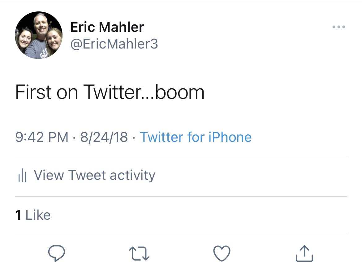 EricMahler3's tweet photo. I’m taking offers on my first Tweet... https://t.co/Jd9bnt61Vs