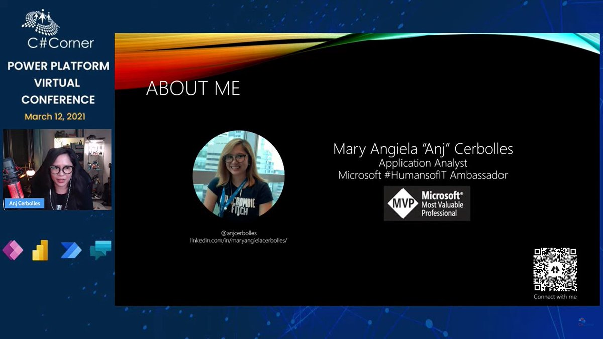 CSharpDotTV's tweet image. C# Corner Power Platform Virtual Conference - Day 4. @anjCerbolles is live now and talking about how we can enable Mixed Reality in Power Apps!

Live streaming&amp;gt;&amp;gt; c-sharpcorner.com/live/

@CsharpCorner #CsharpcornerLive #PowerPlatform #PowerApps #PowerBI #WomenWhoCode