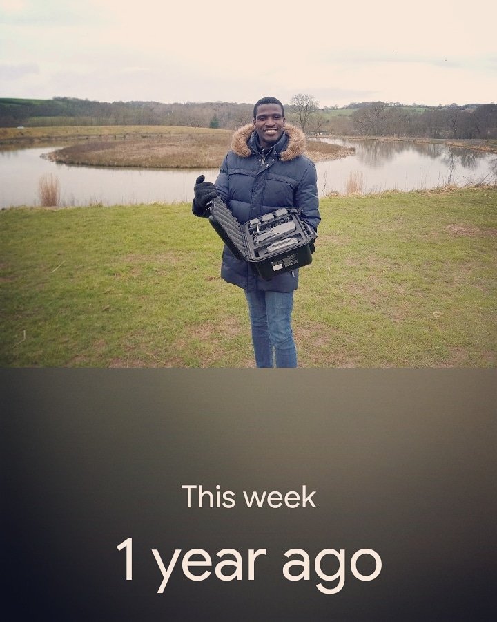 Femi__Adekoya's tweet photo. This time last year, I was just a #drone pilot-in-training for ICARUS of @HarperAdamsUni &amp; @theUAVHUB, one of the foremost commercial drone #pilot training center in the #UK. This picture reminds me of that freezing day (4/3/2020) that I visited Cudmoore fisheries

#Drones4Ag https://t.co/MVWrVkJ0xI
