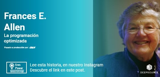 DeepsourceInc's tweet image. Día 5: La programación optimizada
Sigue #MujerEresPower y descubre más posts sobre la contribución de las mujeres en TI.
instagram.com/p/CMUrBUTpCfa/…
#Diadelamujer
#informatica #Tecnología #100DaysOfCode