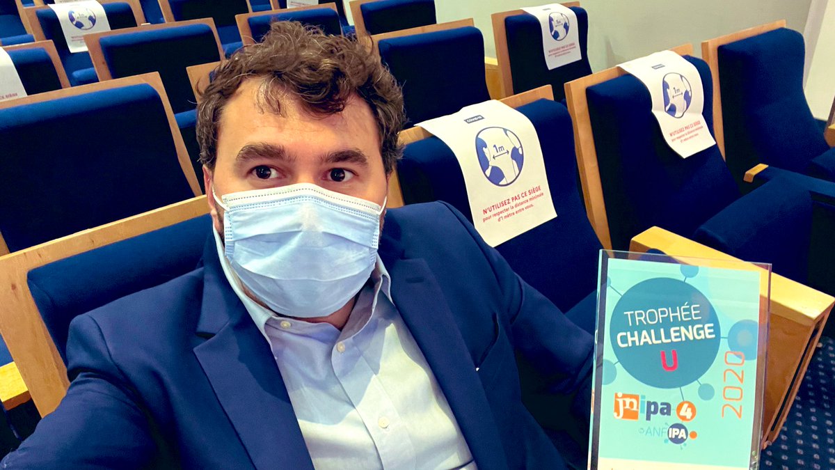 #JNIPA4 | Très honoré d’avoir remis hier le Trophée du #ChallengeU au nom de la @MNH_Mutuelle et du @groupenehs, aux côtés de <a href="/Phenotipa/">Jeremie Thezenas</a>, depuis le Ministère des Solidarités et de la Santé <a href="/Sante_Gouv/">Ministère de la Santé</a>, en présence de la dynamique équipe de l’@ANFIPA1 😷.