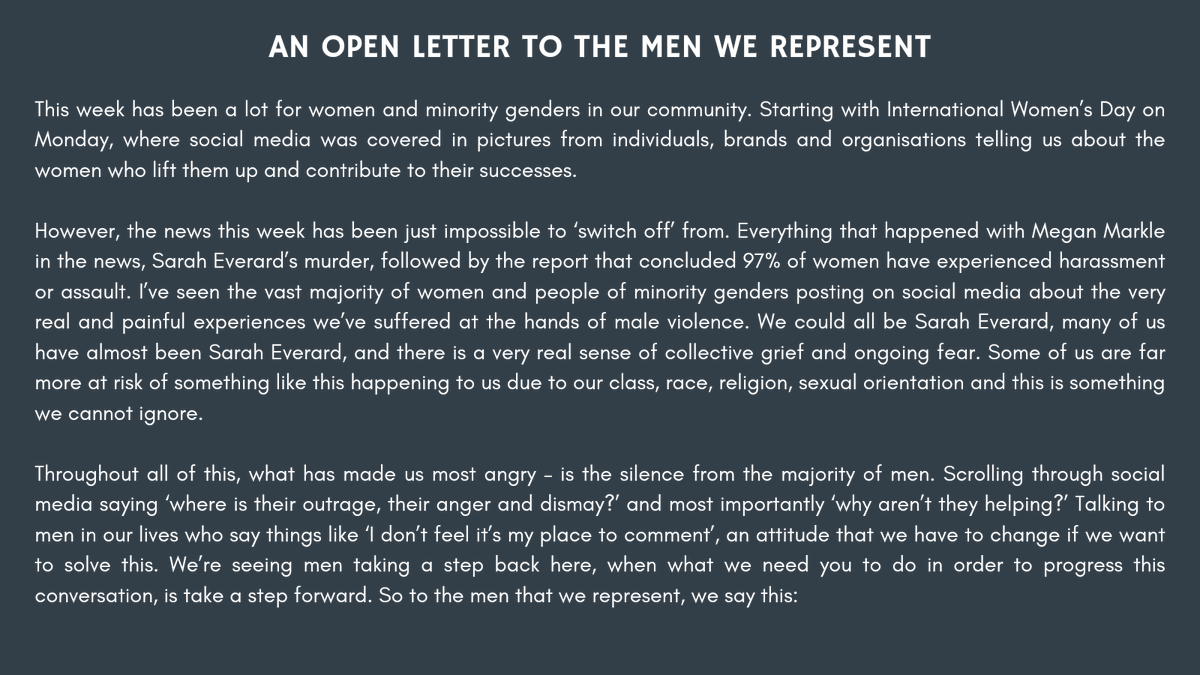 UWSStudentPres's tweet photo. CW: Gender-based violence

Today @stir_president and I presented an open letter to #NUSScot21 to demand that men in our communities take meaningful action against GBV.
If you're a woman student leader, please consider signing and sharing this letter here: https://t.co/MEZ3YgszaI https://t.co/iav8IbVkRR