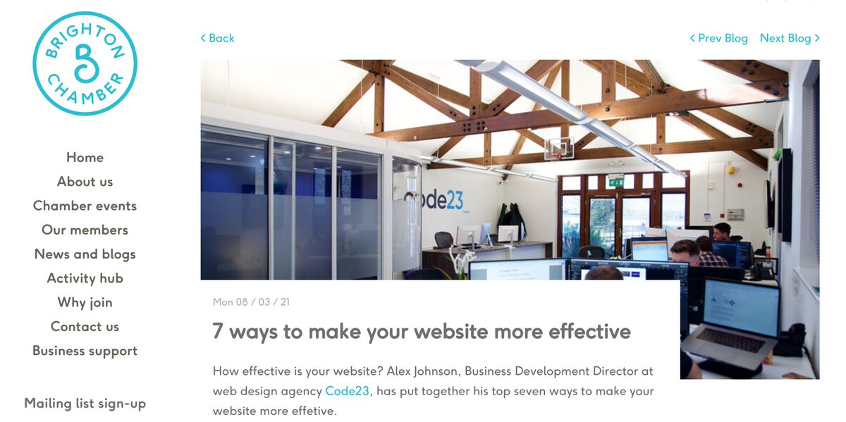 code23's tweet image. Thanks @brightonchamber for featuring us on your blog this week!
brightonchamber.co.uk/blog/7-ways-to…
#code23 #webdevelopment #uxdesign