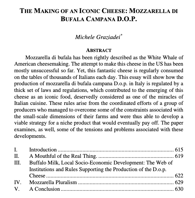 lexlanham's tweet image. if you love cheese &amp;amp; you love law review articles (&amp;amp; who doesn't love both!?), @dugwork just shared with me this entire law review article about the "iconic" mozzarella di bufala 😋🧀🍕 cheers!

ecollections.law.fiu.edu/cgi/viewconten…