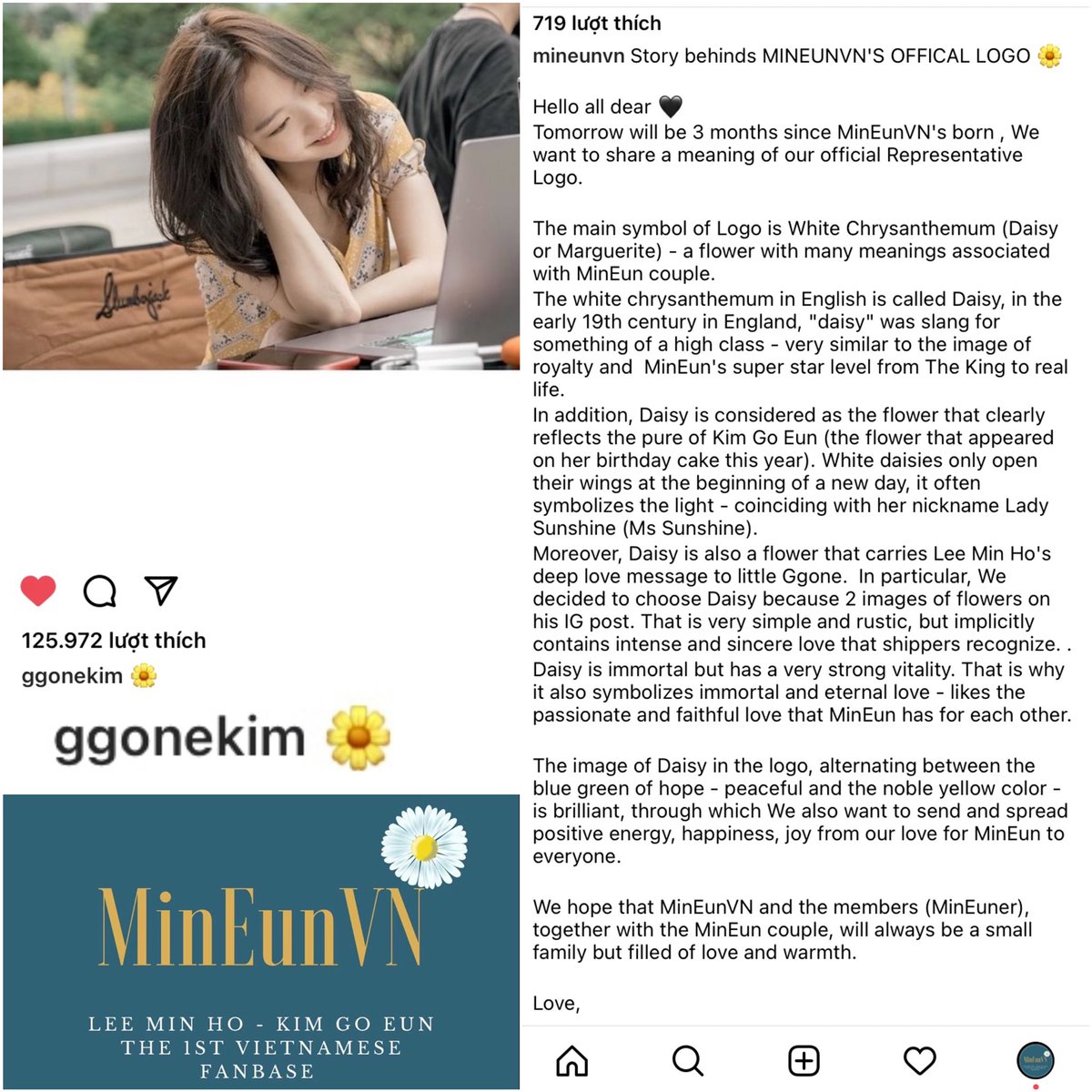 mineunvn's tweet photo. Today, 12.03.2021 is the day which we wont never forget!
Thank for loving daisy as our icon of #MinEunVN 🌼 Queen 🖤
We will try to support you and The King as much as possible !
#leeminho #kimgoeun #ggonekim #actorleeminho #mineun #mineuncouple #mineuner https://t.co/MSNkZAMWja
