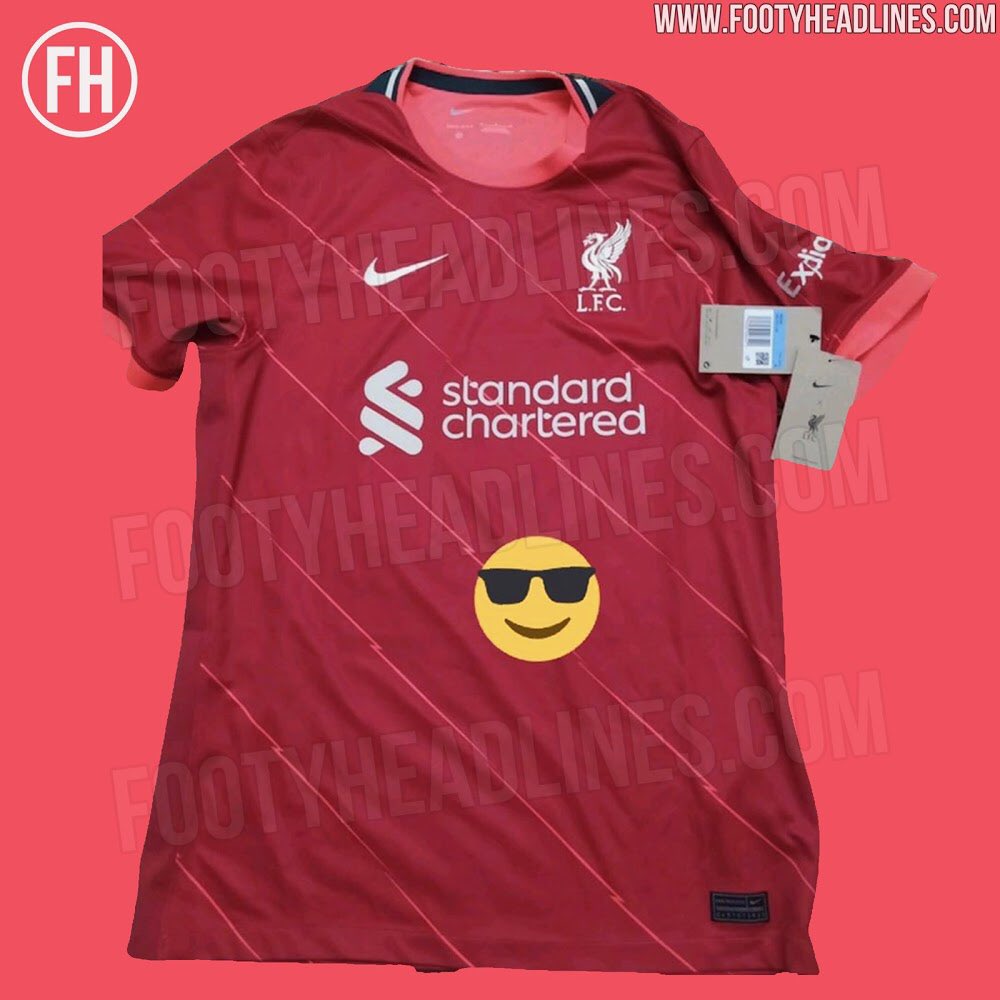 ❗️𝙇𝙀𝘼𝙆𝙀𝘿: Liverpool’s 2021/22 home kit has been leaked - according to <a href="/Footy_Headlines/">Footy Headlines</a> it will possibly be released around May 2021. The colors are said to be gym red &amp; fossil, and a green collar. footyheadlines.com/2021/03/liverp…