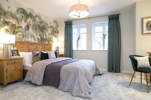 Pleased @bovishomes launched their two show homes in #Warwick last weekend, we had fun designing these! We used botanical colours, tropical print wallpaper, natural products & amazing murals to invoke wellness, tranquillity and adventure! #interiordesign #showhomedesign #newhomes