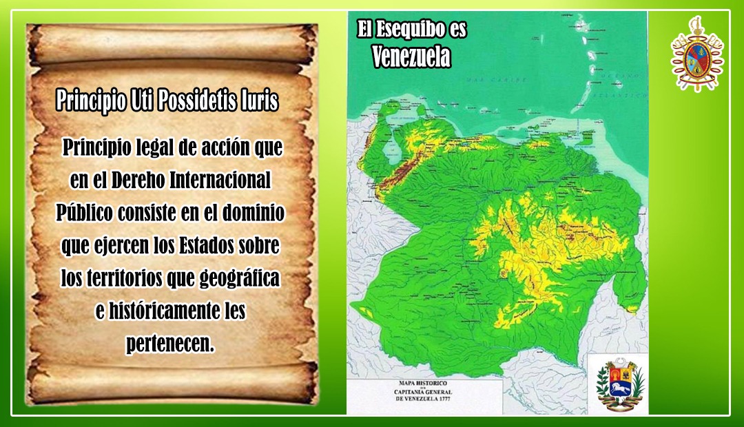 PrensaFANB's tweet photo. 🗺️ #12Mar || Ya en 1777, la Capitanía General de Venezuela decretada por la Real Cédula de Carlos III, define los límites de nuestro territorio al oeste del Río Esequibo. En este sentido, bajo el principio Uti Possidetis Iuris.
#FANBEnDefensaDelEsequibo https://t.co/S1PGCzQ4H1