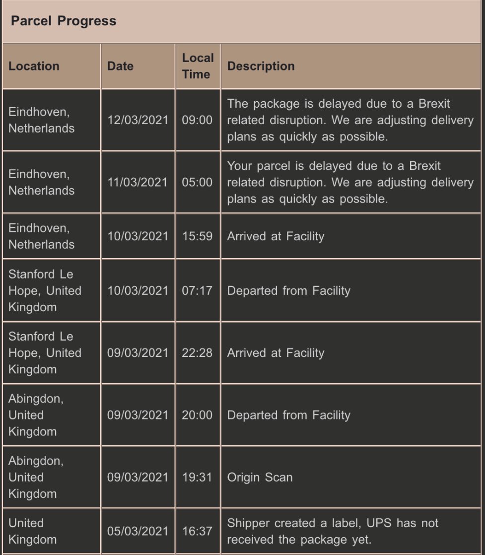stobs9's tweet photo. The logical route from Abingdon is via Netherlands you’re right @UPS 👏🏽🤦🏻‍♂️ https://t.co/6yARLmEvgI