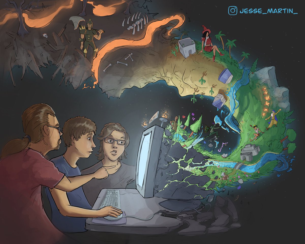 jesse_martin_1's tweet photo. I drew the Gower brothers creating Runescape @AndrewCGower  #2007scape #runescape #osrs #fanart #digitalart https://t.co/qLAAeh9TWB