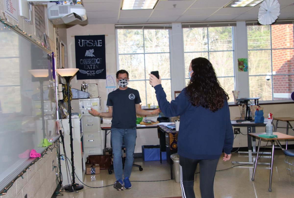 AgansPrincipal's tweet photo. So proud and happy to surprise and celebrate our @CambridgeHS1  2021 Teacher of the Year - Jeff Davis!  @CambridgeHSgolf  is loved by our students, parents, athletes, colleagues, and community.   Who knew Latin could be so cool?  GO BEARS! 
Congratulations Mr. Davis!  🐻💙 https://t.co/ZE79UrbnX5