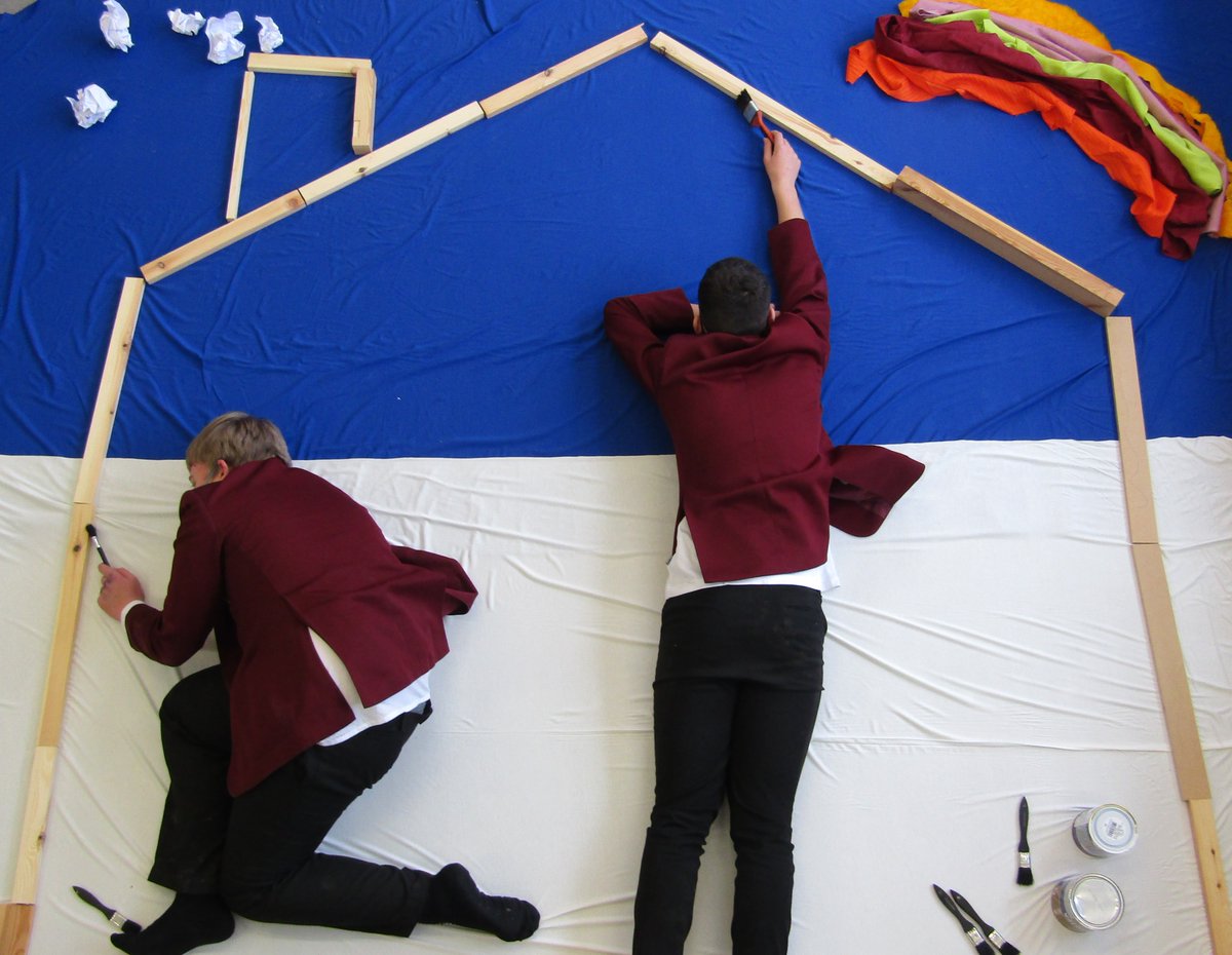 AKSDesignTech's tweet photo. Our D&amp;T GCSE pupils have successfully completed some fun team building tasks on their return to @AKSSchool this week, using their #inventiveness💡 in order to create floor scenes &amp; quickly get back to collaborating #proudteacher #rewardinglearning #makingmemories #WeAreAKS https://t.co/s9YQ0d0Yuz