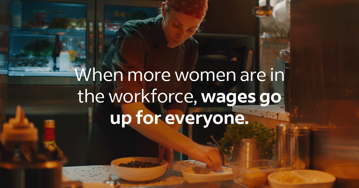 indeed's tweet photo. It’s true, for every 10% increase in the number of women working, we see a 5% increase in overall wages. Further proof that #WorkNeedsWomen. 
#EmpathyAtWork #WomensHistoryMonth https://t.co/B2hNSzEfk4