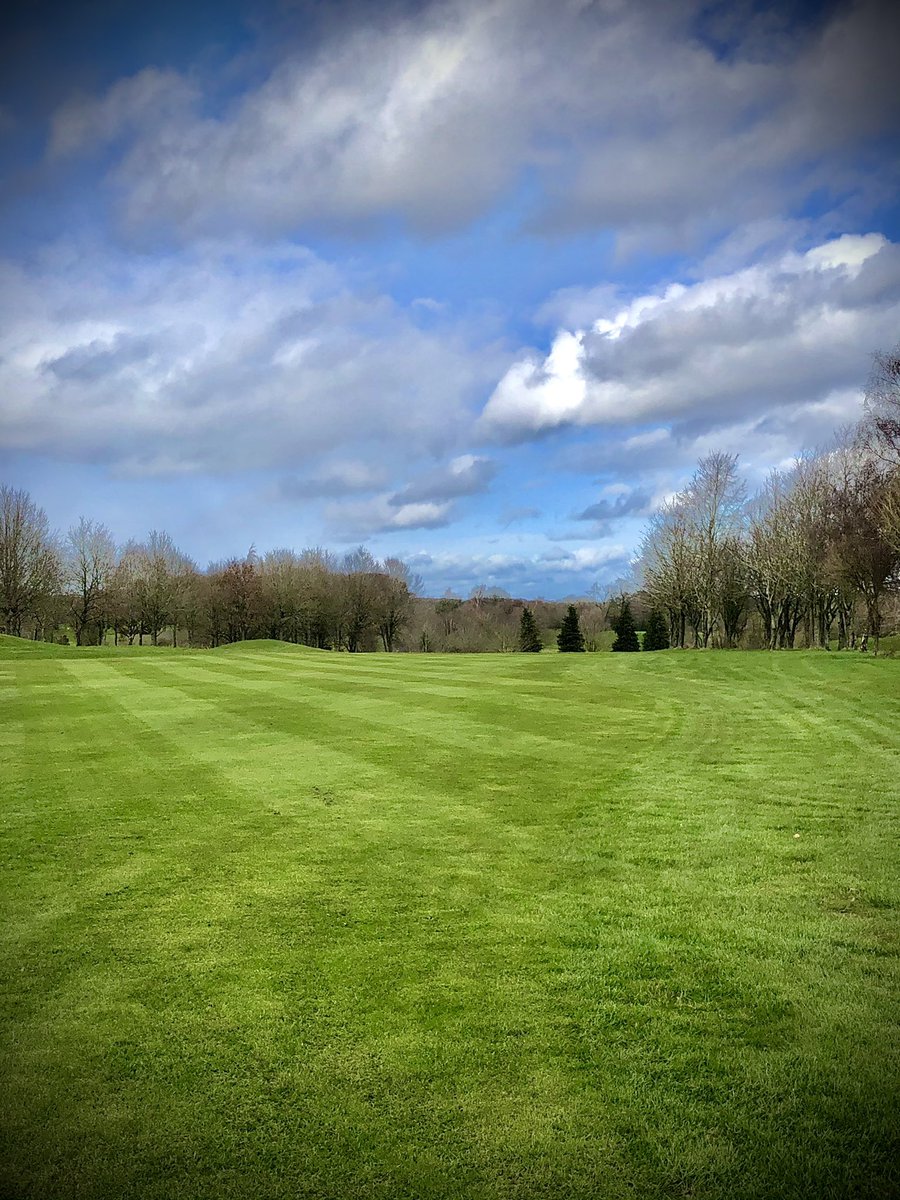tombutcher2's tweet photo. Trip to saltmarsh park first thing this morning @Wyldecrest, all 19 greens cut when I got back before breakfast,  then smashing the crosscuts on the fairways @sapeygolfclub Hope the members are looking forward to ripping some wedges off these lush badboys. #thewaitisnearlyover https://t.co/ir0ylbvDoA