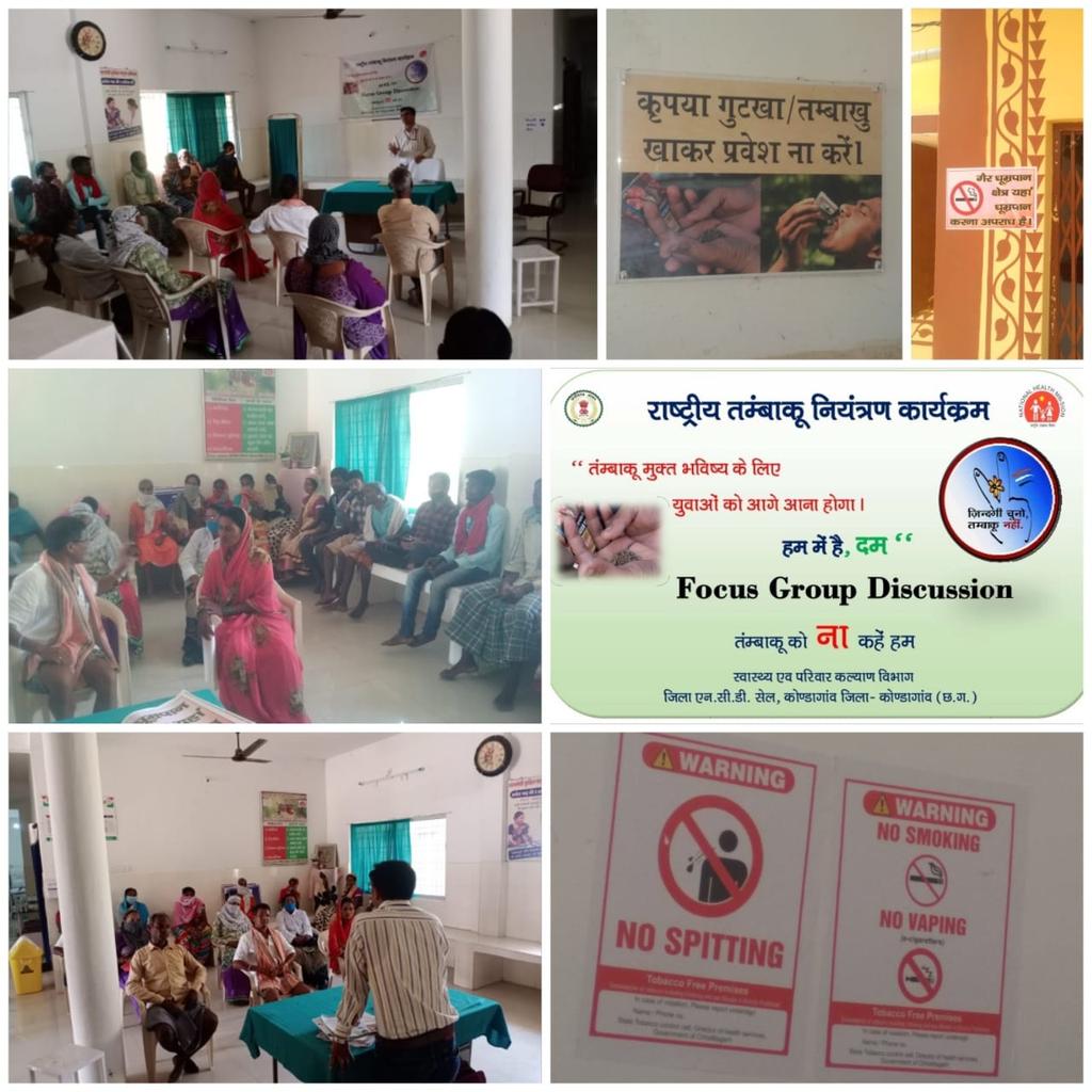 DKondagaon's tweet photo. kondagaon#National Tobacco control program  "STOP TOBACCO &amp; ALCHOHOL consumption".Today community awareness activity organized in out reach village of district @MoHFW_INDIA @cghealth_ @bhupeshbaghel @TS_SinghDeo @PriyankaJShukla @DC_Kondagaon @sonaldhruw1 https://t.co/MGBtRqvjft