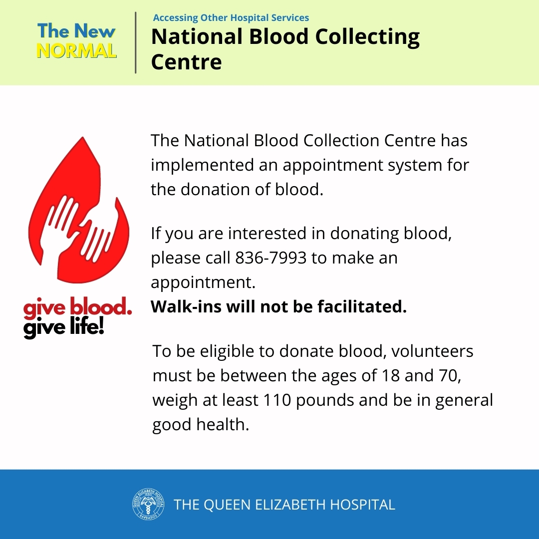 qehconnect's tweet photo. #QEHTheNewNormal : The public is asked to take note of the changes put in place for other services provided by the QEH ; out-patient prescriptions, blood donation, phlebotomy (blood testing), medical reports and death certificates.
#Barbados #pharmacy #blooddonation https://t.co/Dv0WKfTdoC
