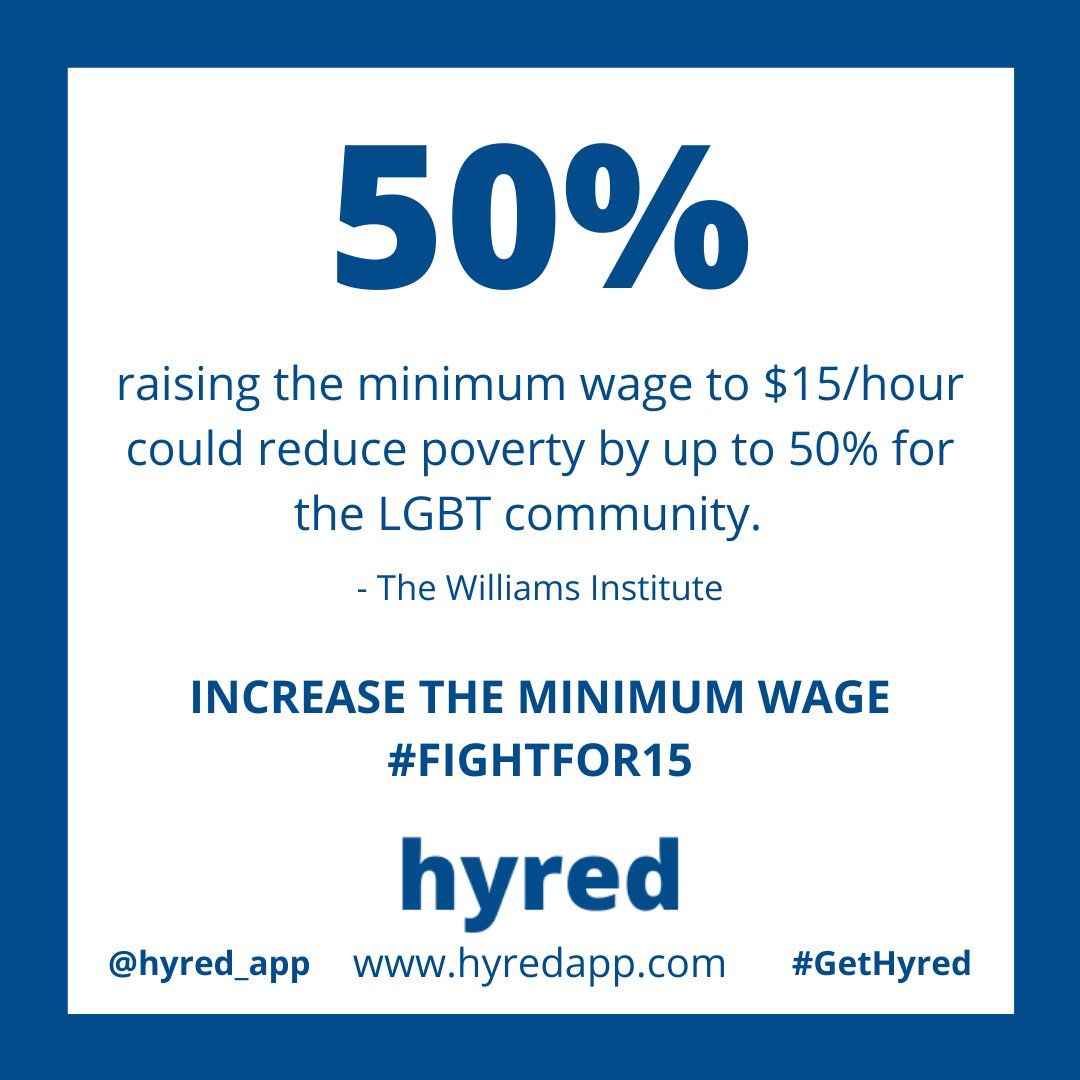 The current minimum wage is $7.25/hour - $15,080 per year.  No person can survive on that. We MUST increase the minimum wage to $15/hour.  #GetHyred

#FightFor15 #recruitment #hiring #equality #minimumwage